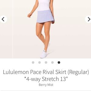 EUC Lululemon Pace Rival Skirt ❤️☀️🍋